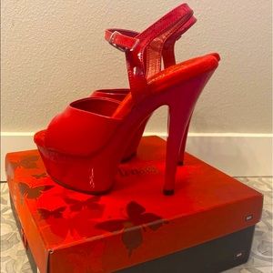 Pleaser 6” peep toe platform heels